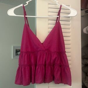 Hot pink babydoll crop top
